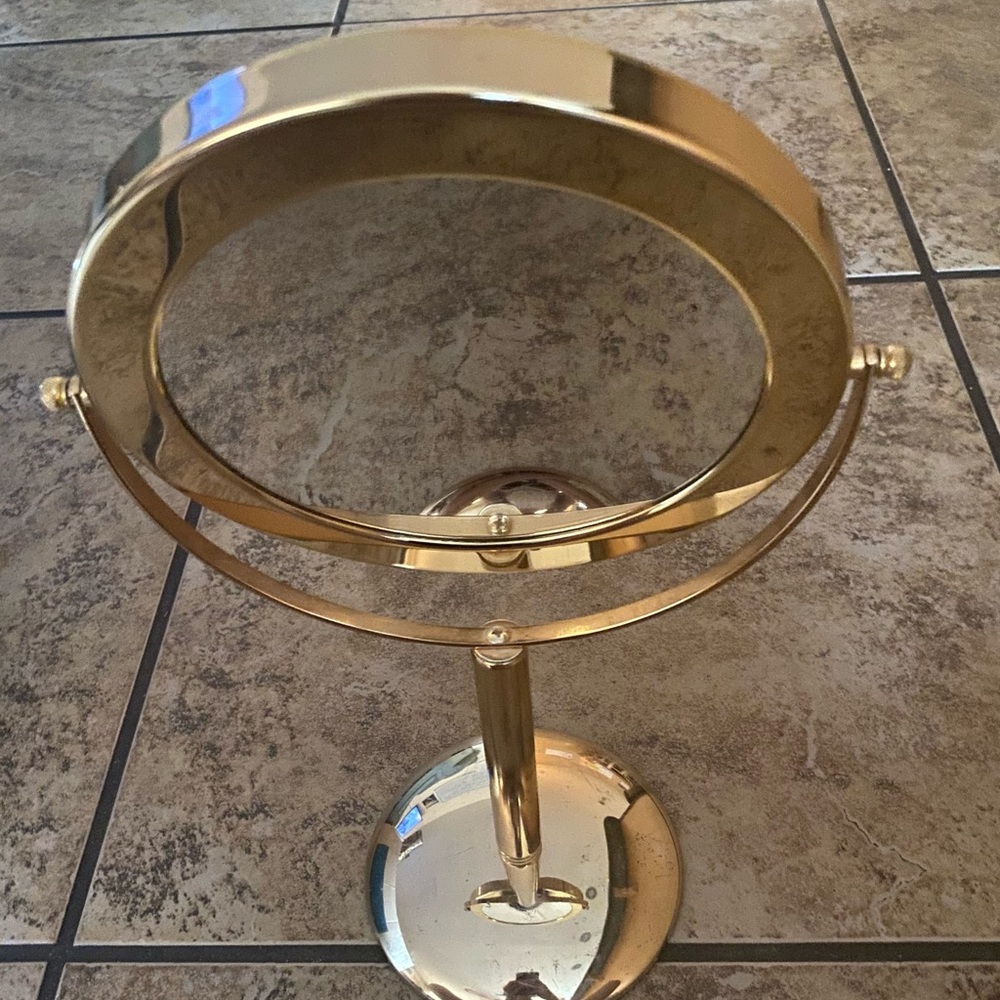 Gold makeup mirror